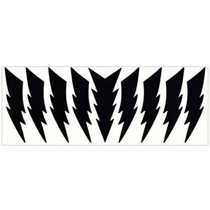 LiteMark Reflective Lightning Bolt Sticker, Bike, Helmet, Black, 4 Inch - Pack of 9 Pcs - color: Black