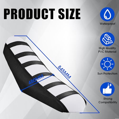 Dirt Bike Seat Cover Motorcycle Gripper Cushion Cover Universal for EXC XC SX CR XR RX RR YZF YZ PW TTR WR KLX KX All Most Dirt Pit Bikes Enduro Black - color: Black