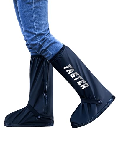 Waterproof Rain Shoe Covers Reusable Anti-Slip and Reflector Portable Motorcycle Rain Boots for Men Women - color: Faster, size: Small