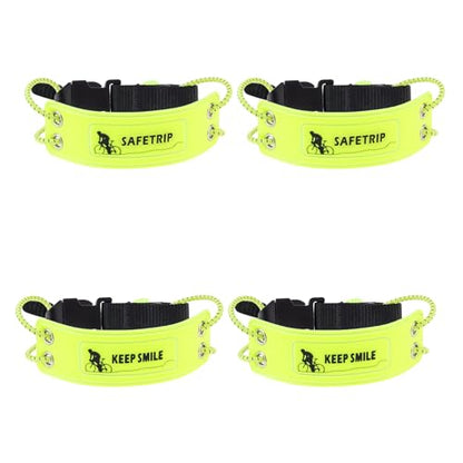 Reflective Ankle Bands for Cycling, High Visibility Bike Pant Clips, Elastic Adjustable Bicycle Trouser Straps, Night Safety Reflective Leg Bands for Running, Walking, Outdoor Activities