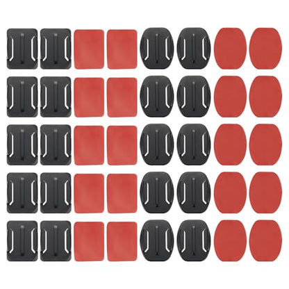 PATIKIL 40 in 1 Adhesive Mount Kit Adhesive Pad Flat Curved Mount Helmet Mounting Accessories for Action Camera Helmet Motorcycle Skiing Board