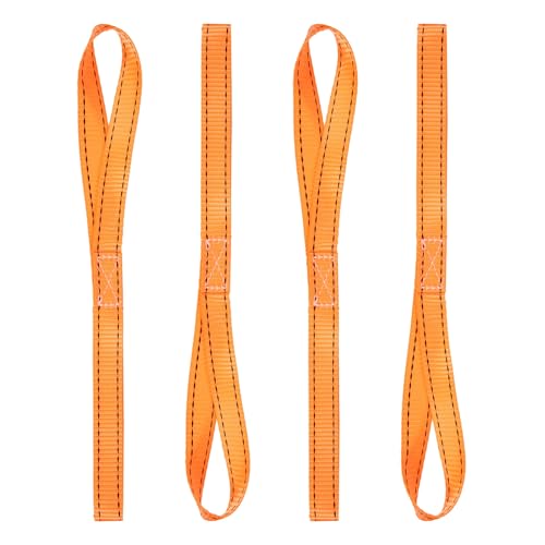 PATIKIL 1" x 15.7" Soft Loop Tie Down Straps, 6Pcs Heavy Duty Motorcycle Handlebar Strap Fastening Tie Down Loops for Securing ATV UTV Truck Scooters Lawn Garden Equipment, Orange - color: Orange, size: 1" x 15.7"