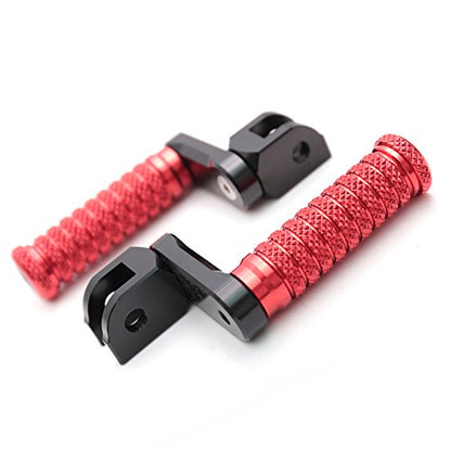 MC MOTOPARTS POLE Red CNC 40mm Extension Riser Front Foot Pegs Compatible with YZF R3 2015-2017 - color: Red, size: 40 mm Extension