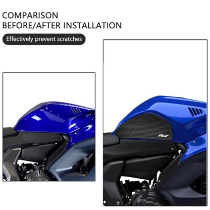 for YZF R7 YZF r7 2025 2024 2023 2022 2021 Accessories Fuel Tank Pads Protect Motorcycle Fuel Tank Stickers Fuel Tank Protection Pads Knee Anti-Slip Pads Fuel Tank Grips Tank Pads（Blue） - color: Blue