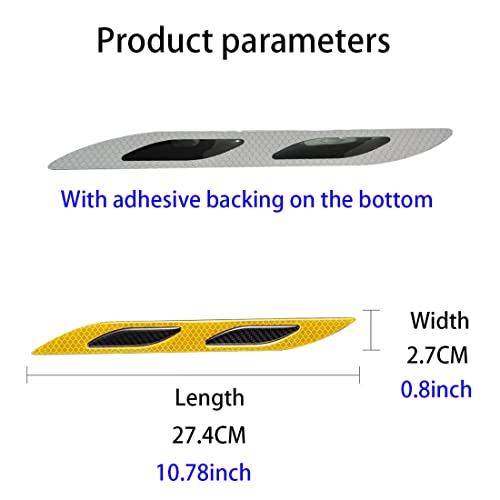 2 PCS Car Strong Reflective Stripe Stickers,Reflective Safety Warning Stripe Stickers for Car,Truck,Motorcycle(Yellow) - color: Yellow
