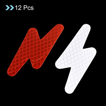 PATIKIL Reflective Stickers, 12 Pack 2.99 x 1.26 Inch Waterproof Adhesive High Visibility Night Caution Warning Safety Tape Reflector for Trucks Trailers Cars, Red