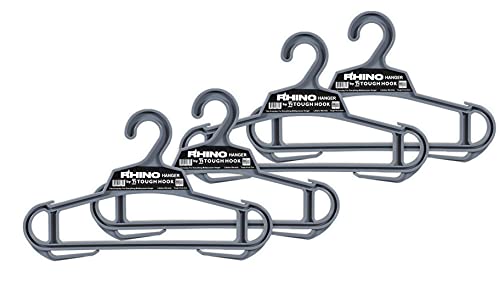 Rhino Tough Hook Heavy Duty Clothes Hangers – USA-Made Military Grade Coat Hanger for Body Armor & Jacket – 200-lb Capacity Suit Hangers for Heavy Apparel, 4 Gray - color: Gray, size: Pack of 4 (Original)