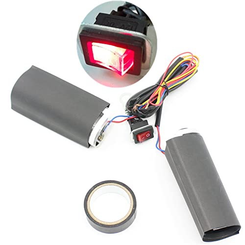 Universal Heated Grips Handlebar Heater Hand Warm Grip Inserts Pads Winter Warmer 12V With Switch Light Heat Thermal Cover Resistant Tape Handle Bar Motorcycle Motorbike ATV Motor Bike - size: Heated Hand Grip With Switch Light