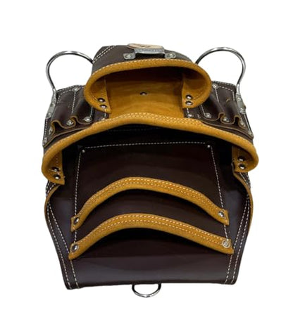 Zeluga 20-164 10 Pocket Rigger Heavy Duty Leather Tool Bag, Coffee - color: Coffee