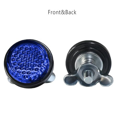 Deep Blue Reflector Motorcycle License Plate Bolts and Nuts - color: Deep Blue