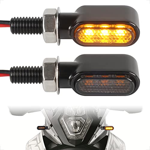 evermotor 12V Motorcycle Turn Signal- Mini Led Blinkers, Waterproof Front Rear Lights Compatible with Harley, Sportster, Honda, Yamaha, Suzuki, Kawasaki- Zinc Alloy - color: Mini Sequential Turn Signal, size: 2PCS