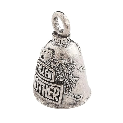 Guardian Bell Fallen Brother Good Luck Bell w/Keyring & Black Velvet Gift Bag | Motorcycle Bell | Lead-Free Pewter | Good Luck Gift to Friends & Family | Bike Bell | Made in USA - color: Fallen Brother