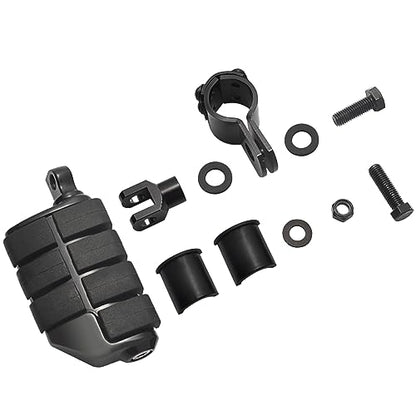 FOVPLUE 1",1.25"Highway Footpegs, Adjustable Highway Peg w/ 3-Piece Clamp for Harley Touring Softail Dyna Sportster models w/25mm-32mm Engine Guard/Tubing,Black#2 - color: Black For Lion Paw Style