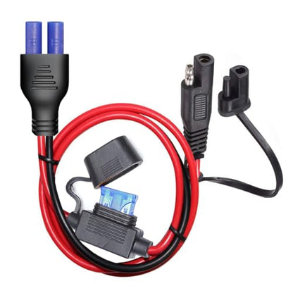 10AWG SAE to EC5 Connector Extension Cable,with 15A Protection Fuse for Safety,SAE Plug EC5 Adapter Charger Solar Panel Cable for Solar Generator Portable Power Station(2FT) - size: 10AWG SAE to EC5 - 2FT
