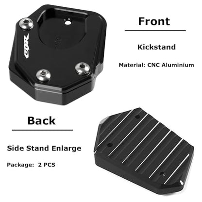 Motocycle Kickstand Side Stand Enlarger Pad Fit with Honda CB125R CB300R CB400 CB500F CB600F CB650R CB900FCBR250R CBR600RR CBR650R NC700S/X NC750X Intergra NC700(Black) - color: SSE - Black