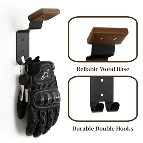 Eorbow 4 Pack Motorcycle Helmet Wall Mount, Helmets Holder with Double Key Hook, Helmet Hanger Motorcycle Gear Rack for Bike Baseball Tactical Football Skiing Accessories