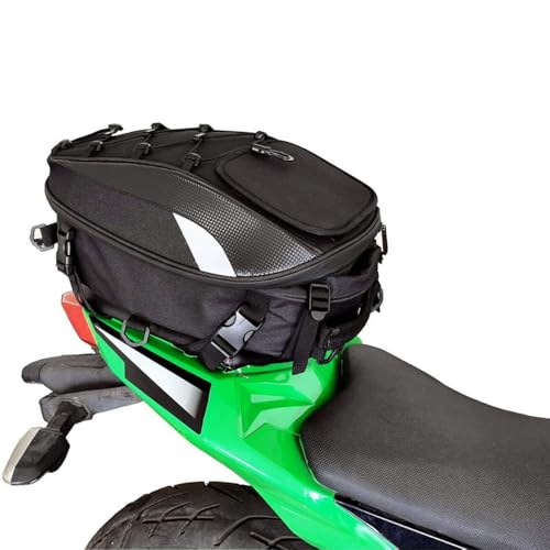 Motorcycle Tail Bag for Kawasaki KLX 230 2020-2024, Expandable Rear Seat Luggage Waterproof, Motorbike Helmet Storage Backpack, Dual Use Sissy Bar Touring Travel Pack