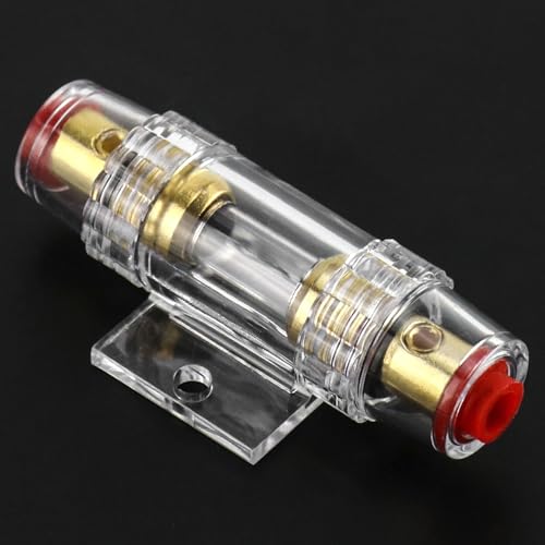 QWORK 4-8 AWG In-line Fuse Holder with 60A AGU Fuses - 2 Pack Waterproof Inline Fuse Holder