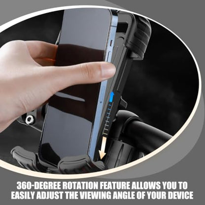 BESPORTBLE Anti-Shake Bike Phone Holder Mount for Bicycle and Motorcycle, Vibration Dampening Handlebar Cell Phone Support, Black, Fits 1.8-2.8cm Tubes, Suitable for Navigation and Scooter
