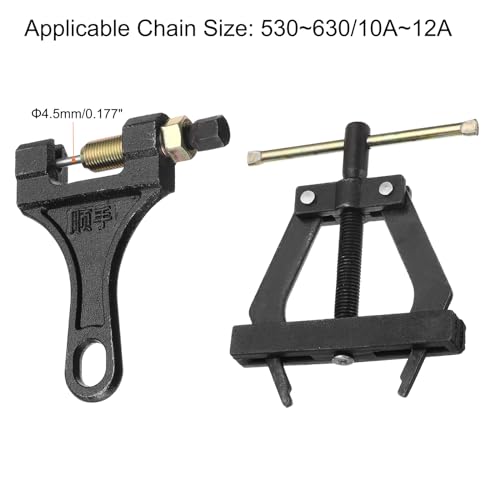 uxcell Chain Tools Kit Fit #530-#630/10A-12A Holder Puller&Breaker Cutter for Bicycle,Motorcycle Chains (Carbon Steel)