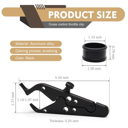 WZP Motorcycle Throttle Assist, ABS Plastic Motorcycle Cruise Control, 2PCS Wrist Hand Grips, 2PCS Motorcycle Throttle Lock with 2 Silicone Ring, Universal Control Crucero Moto Accessories