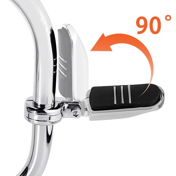 FOVPLUE 1.25" Highway Footpegs, Adjustable Footrest w/Mounting P-Clamps for Harley Touring Softail Dyna Sportster Honda Kawasaki Suzuki Yamaha Indian Victory with 1-1/4" Engine Guard/Tubing, Chrome#1 - color: Chrome