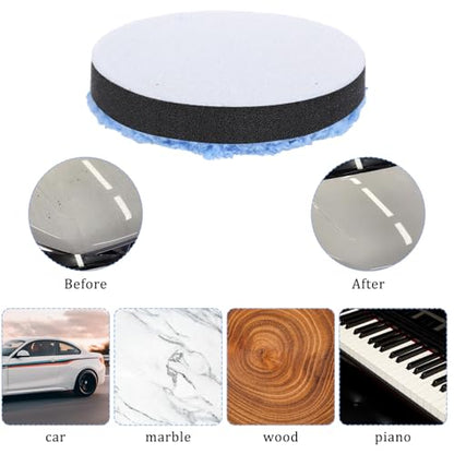 3 Pcs Polishing Pads, Buffing Pads, Microfiber Polishing pad for Car Compounding,3 Polished Pad for Scratch Removal, Waxing and Buffing (3.15 Inch/ 80 MM, Blue)