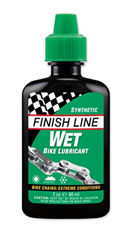 Finish Line Wet Bicycle Chain Lube – Long-Lasting Wet Style Lubricant for Road, Mountain, and Gravel Bikes – Reduces Friction and Repels Water – 2oz Drip Bottle | bike-oils - size: 2 oz