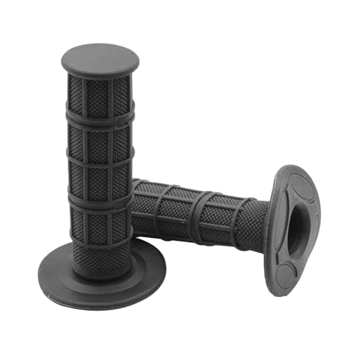 BELOMI Motorcycle Hand Grips, 2PCS 7/8" 22mm 24mm Non-Slip Soft Rubber Handlebars, Comfortable Motorbikes Handle Replacement Protection Accessories, Universal for Dirt Bike, Off Road, ATV(Black) - color: Style 2-Black