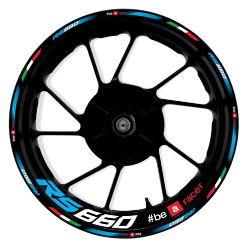 Awonderful 17"Wheel Rim Stickers For Aprilia RS660 2020-2023,Sky Blue | Reflective Vinyl Wheel Stripe Kit. Waterproof, Self-Adhesive Decals, Decorate Motorcycle Wheel Rims, Easy to Paste - color: Sky Blue