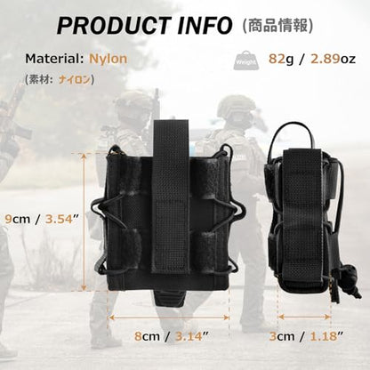 Azarxis Tactical Mini Belt Pouches, Multi-Purpose Small Battery Case Compact Utility EDC Card Slot Holder Waist Bags Military Molle Pack Sundries Storage Pack - color: #02 Black - Style B
