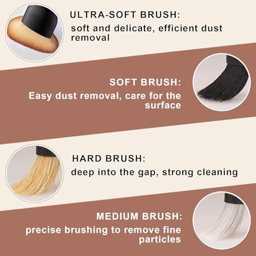 8PCS Car Detailing Brush Set, Car Detailing Brush, Soft Car Cleaning Brush, Suitable for Cleaning Car Interiors, Including Air Vents, Center Console, Seat Gaps, and More - color: black-gray