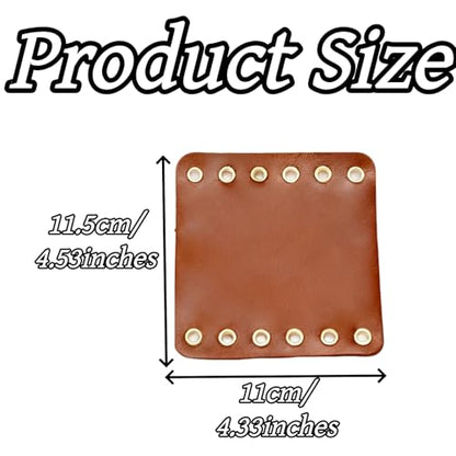 4 PCS Flat Leather Motorcycle Grip Covers Brown and Black Handlebar Protectors with Adjustable Straps Universal Anti-Slip Handle Gloves for Most Bikes