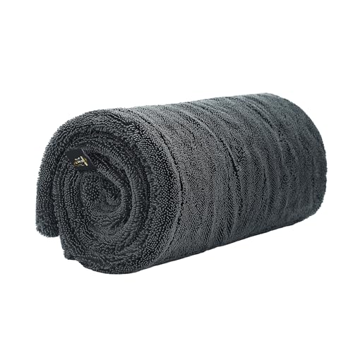 The Boss XL Drying Towel, 24” x 36” Twisted Loop Microfiber, 1400 GSM, Ultra Absorbent Premium Car Drying Towel for Cars, Trucks, SUVs, RVs and Motorcycles
