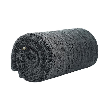 The Boss XL Drying Towel, 24” x 36” Twisted Loop Microfiber, 1400 GSM, Ultra Absorbent Premium Car Drying Towel for Cars, Trucks, SUVs, RVs and Motorcycles