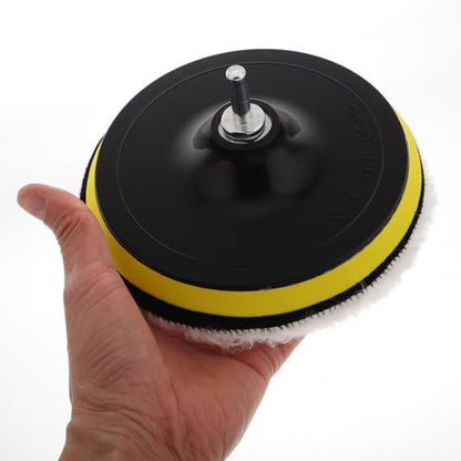 iplusmile Wool Polishing Pads with Drill Buffer Adapter with Hook and Loop Design High Efficiency Polisher Attachment for Car and Motorcycle Buffing for Car Waxing and Sanding