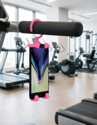 Bondi Plus Flex Phone Holder and Stand - Adjustable Flexible Silicone Case Hanging Mount for Car Bike and Desk up to 6.75" Large Cell Phones - iPhone Xs XR 11 SE - Samsung Galaxy S10 S20 - Pink - color: Pink