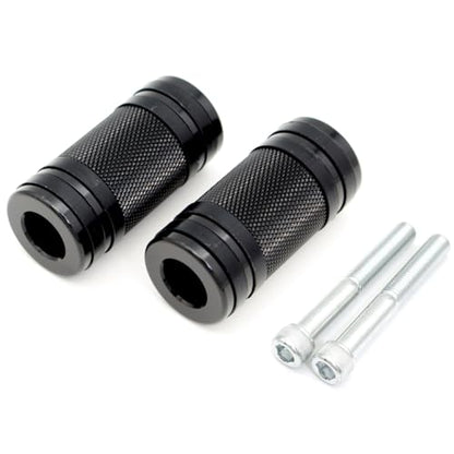 ONETEN Motorcycle CNC Edge Cut Anti-Skid Gear Knurled Shifter Peg Retro Refit Shift Lever Pegs Pedal Fit for Harley Sportster Touring Dyna Softail - color: Black+Silver
