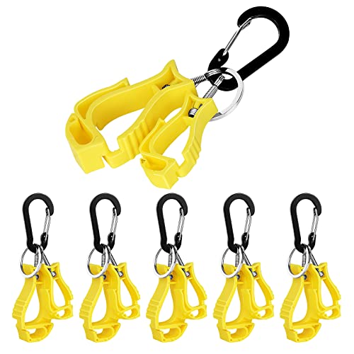 NANHONG 6 Pieces Glove Clips for Work Glove Holder Clip, Construction Worker for Glasses Helmets Gloves Holder Clip - color: 6pcs-yellow