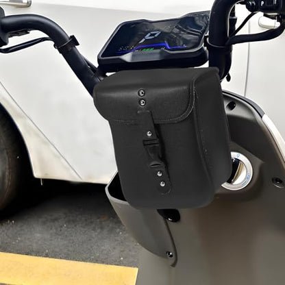 TIDTALEO 2pcs Motorcycle Fork Bag Handlebar Tool Storage Pouch Waterproof Small Front Bar Bags for Electric Bikes and Motorbikes Universal Riding Accessory