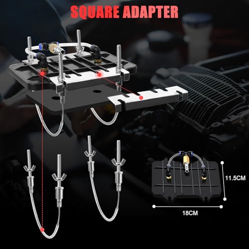 JIFETOR 5L Pneumatic Brake Pressure Bleeder Kit, Air Power Pressurized Master Cylinder Clutch Fluid Bleeding Tool Set with Bleed Machine, Collection Bottle and Adapters, Red Cylinder - color: Red Cylinder