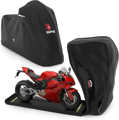 Full Enclosed Motorcycle Cover,600D Waterproof Motorcycle Cover Outdoor/Indoor UV Resistant with Reflective Strips Fits Length up to 108" Motorcycles Yamaha Honda Harley Suzuki Black - color: Black, size: 3.(XXXL)108"L x 45"W x 59"H