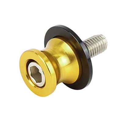 F FIERCE CYCLE 10mm CNC Swingarm Spool Stand Bobbins Starting Frame Screw Swing Arm Sliders Spools Universal Gold Tone for Motorcycle - color: Gold Tone