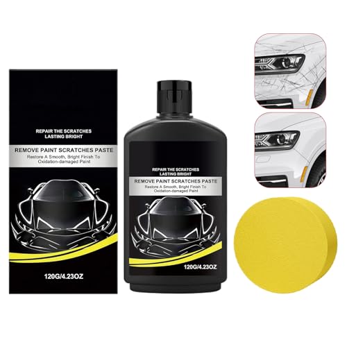 Car Scratch Remover, Dust Reduction Technology, 120g, Vehicle Scratch Repair, Detailing Sponge Kit, Fast and Convenient, for Cars, Trucks, and Motorcycles