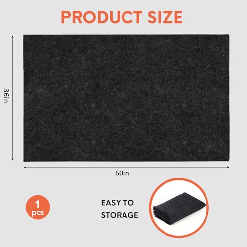 JERIA 1 Pcs 36 X 60 Inch Oil Spill Mat for Under Car Driveway,Oil Leaks Absorbent Oil Pad,Tape Rubber Mat Garage Floor with 8 PCS Tapes - size: 36" x 60" (1PCS)