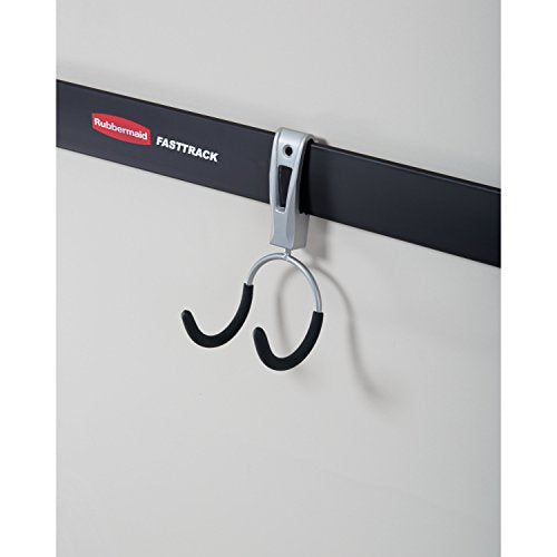 Rubbermaid Fasttrack Compact Hook for Garage Organization, Soft Grip, Ideal for Cords/Ropes/Small Hoses/Camping Chairs (Pack of 6) - size: 1 Count (Pack of 6), style: Compact Hook