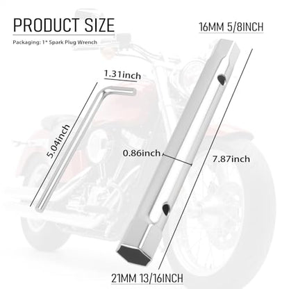 OEM#19576S/19374S Spark Plug Wrench,16mm(5/8") & 21mm(13/16") Double End Spark Plug Tool,High Torque Sparks Plugs Socket with Assist Holes for Car,Motorcycle,Lawn Mower