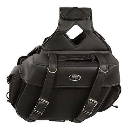 Milwaukee Leather PVC 2-Strap Throw-Over Easy Zip off and off Motorcycle Saddlebags - Medium - color: SH57403ZB-BLACK, size: Medium