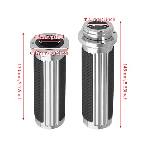 1" Electronic Throttle Defiance Handlebar Grips 25mm Hand Grips Fit for Harley Touring Street Glide Road King Road Glide Electra Glide - color: #1 Chrome