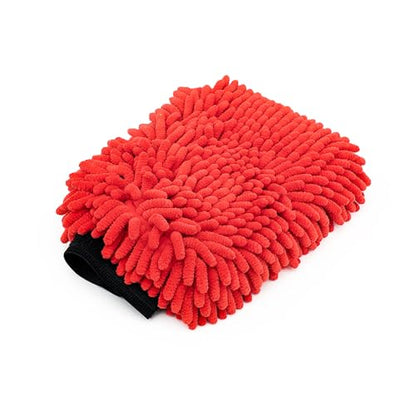 The Rag Company - Premium Chenille Microfiber Knobby Wash Mitts - Perfect for Car Washing and Detailing; Scratch-Free, Lint-Free, Double-Sided, Plush, and Absorbent; Red (2-Pack) - color: Red